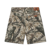 Foliage Camo Denim Shorts - Tan