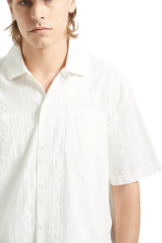 Vintage Woven Shirt - Off White Jacquard Stripe