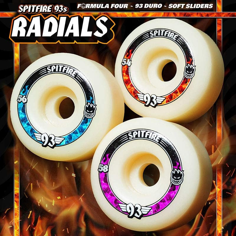 Spitfire Soft Sliders Formula Four 93D Radials Natural - 54mm