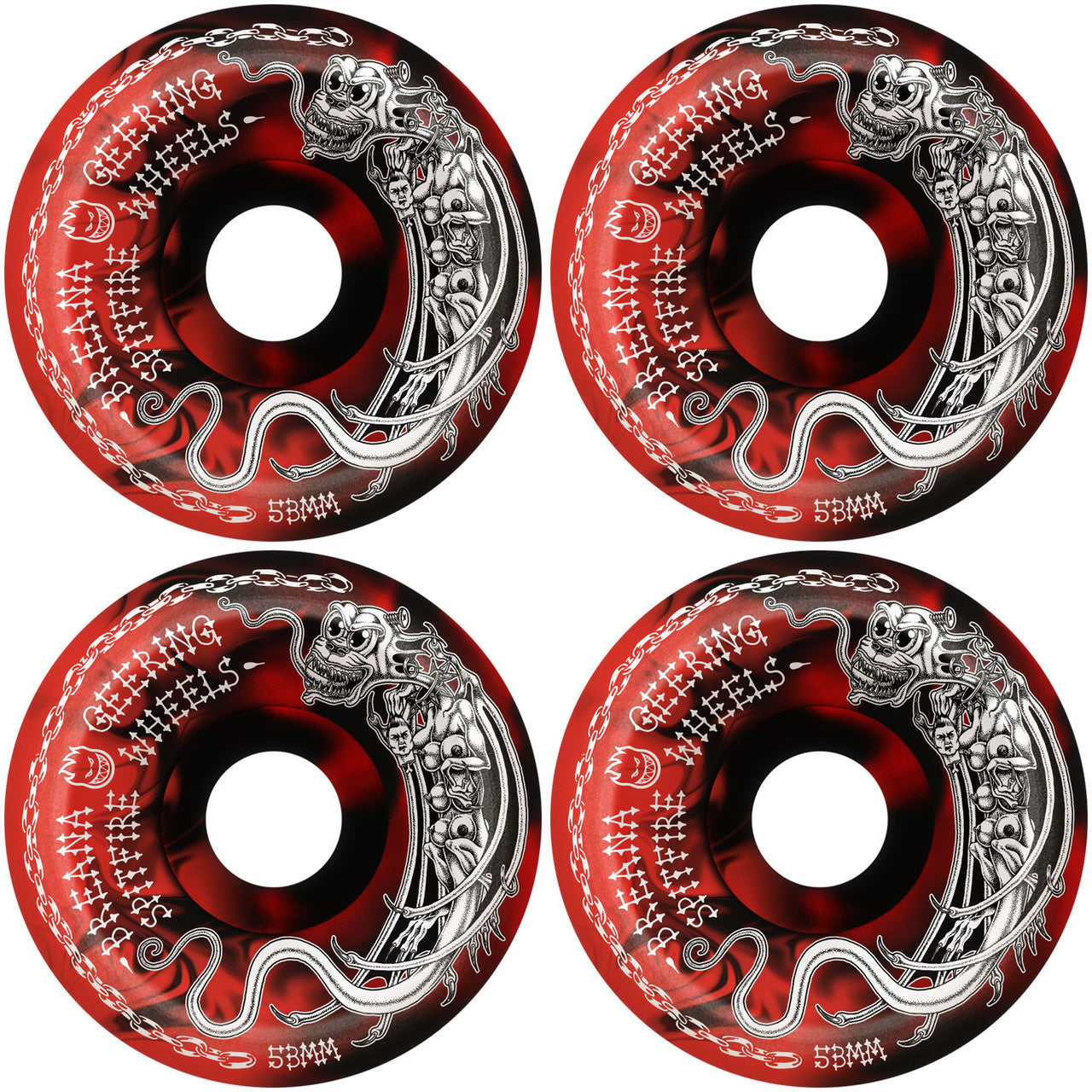 Breana Geering Tormentor Formula Four 99D Conical Full Black/Red Swirl - 53mm