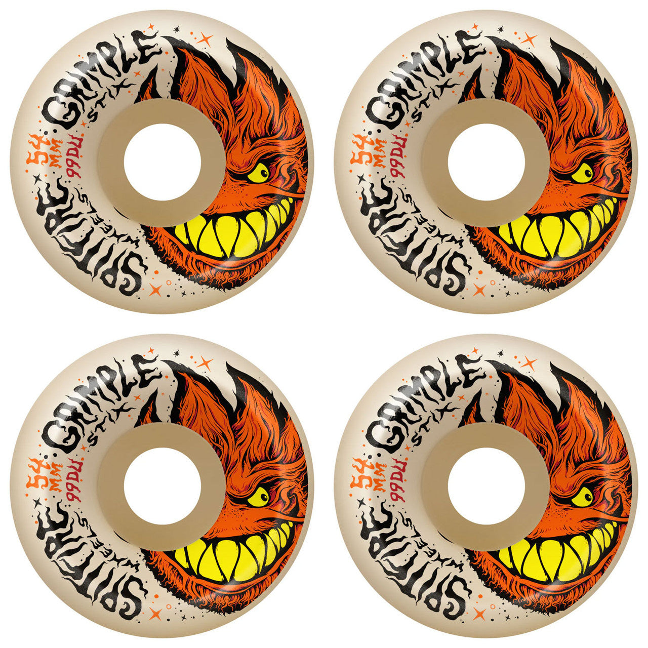 Spitfire x Grimple Stix Formula Four 99D Grimplehead Lock-In entièrement naturel - 54 mm