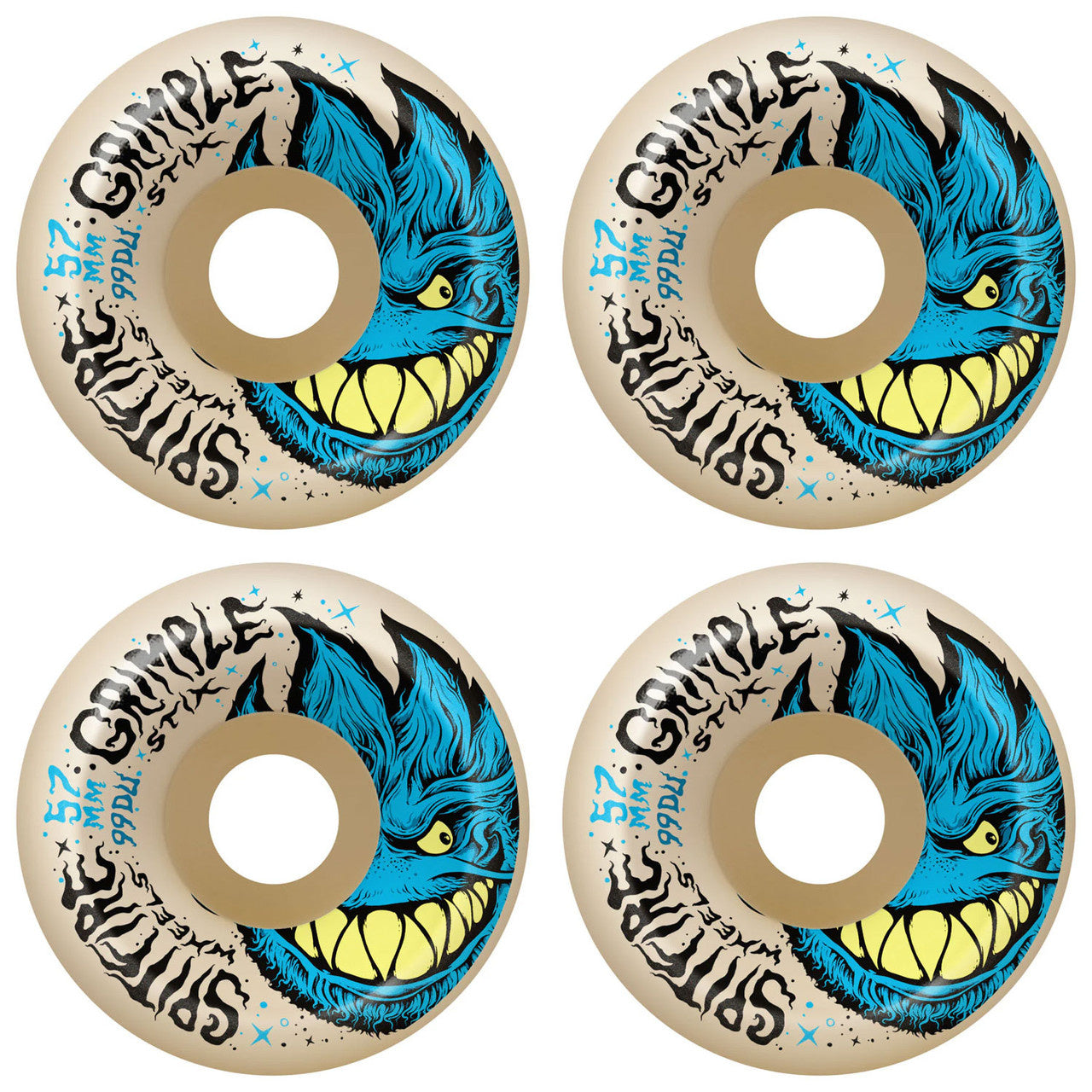 Spitfire x Grimple Stix Formula Four 99D Grimplehead Lock-In entièrement naturel - 57 mm