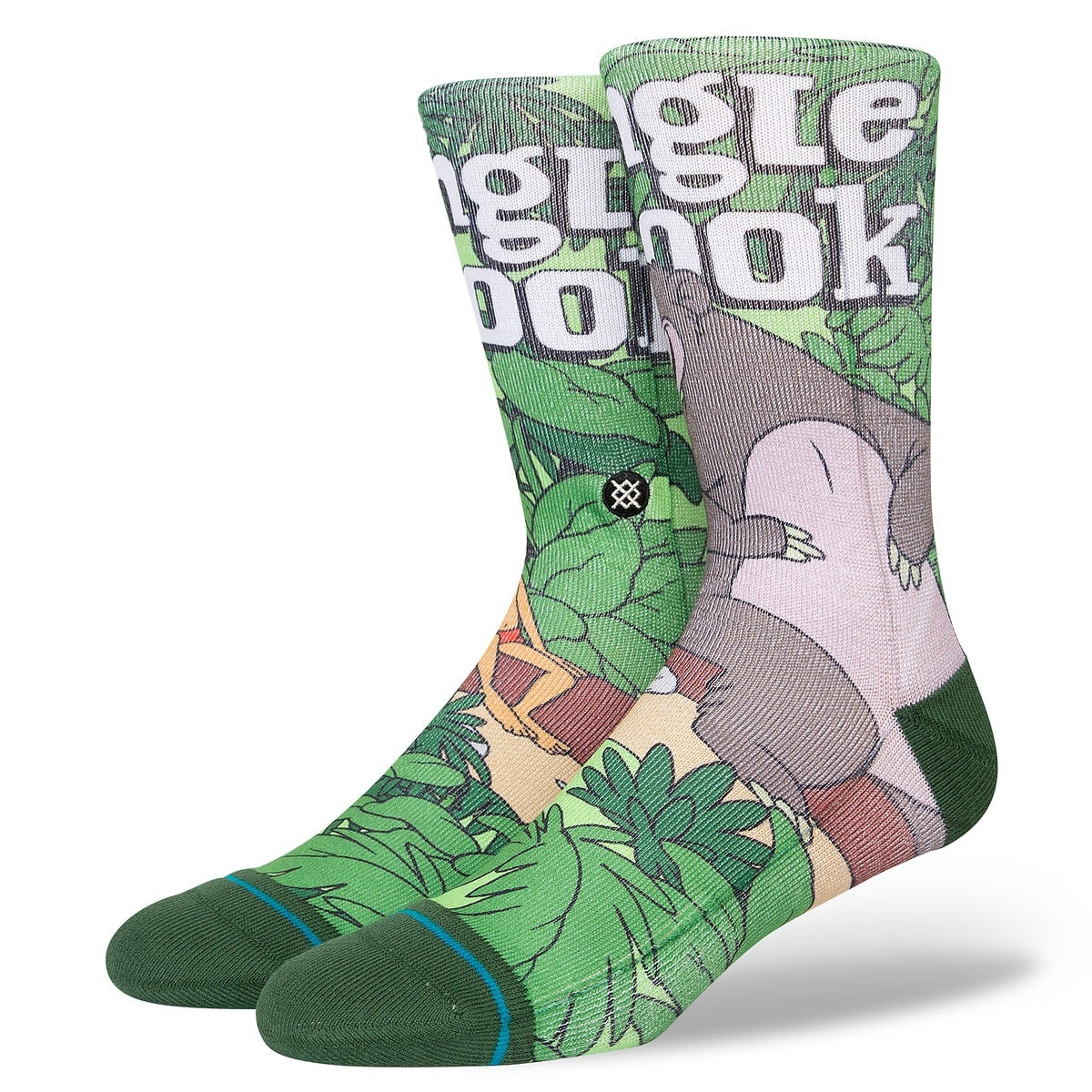 Disney Jungle Book By Travis Crew Socks - Green