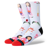 Disney Mulan By Estee Crew Socks - Red