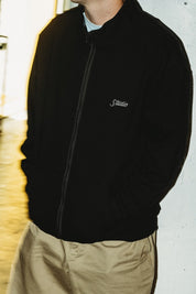 Small Script Full Zip Sweatshirt - Black