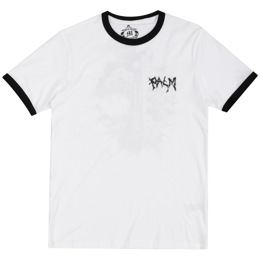 Tavi Ringer Back Print T-Shirt - White