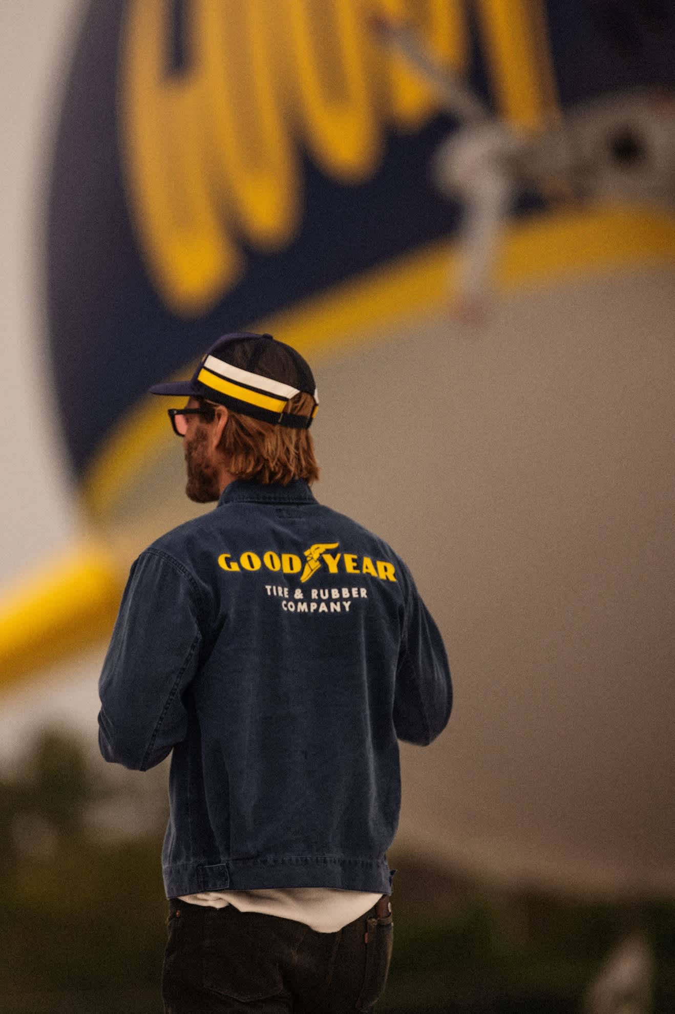 Goodyear Trademark Lightweight Coaches Jacket - Washed Navy