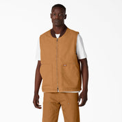 Gilet doublé polaire à poils longs en canard délavé - Canard brun délavé (SBD)