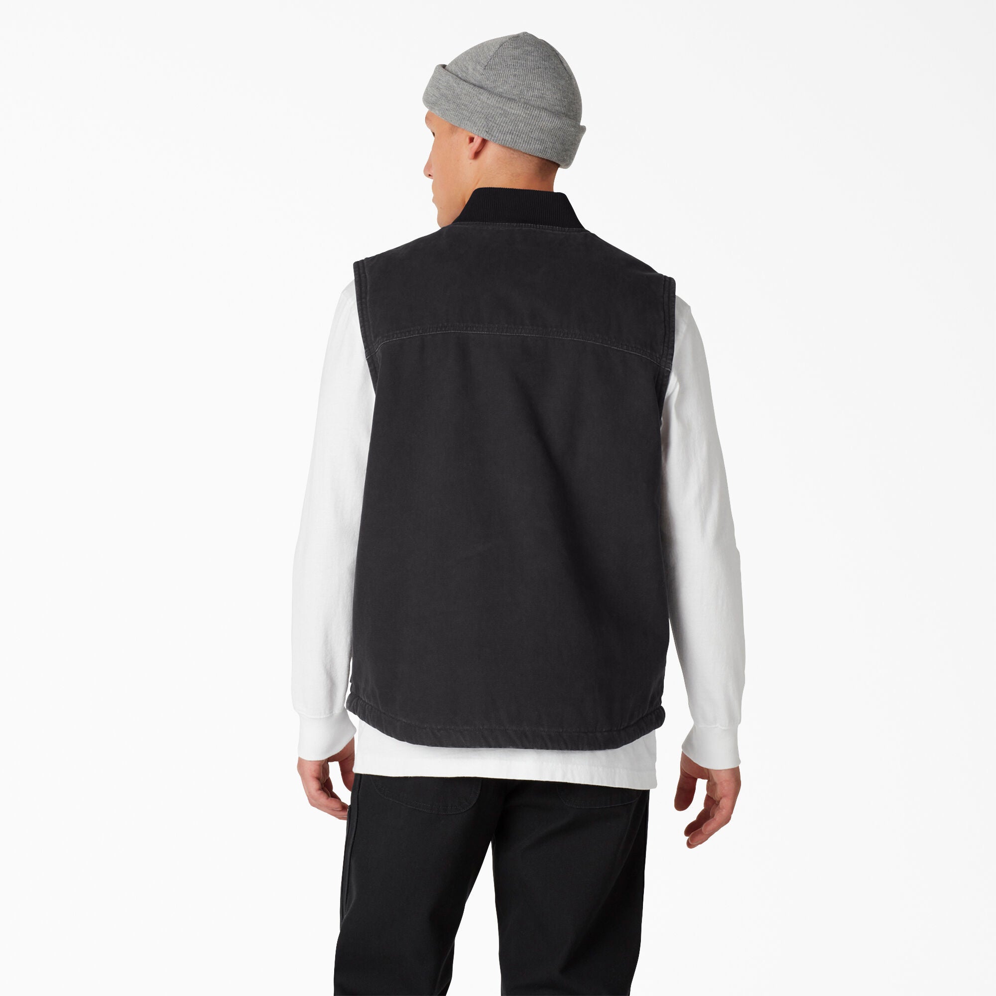 High Pile Fleece Lined Vest - Stonewashed Black (SBK)