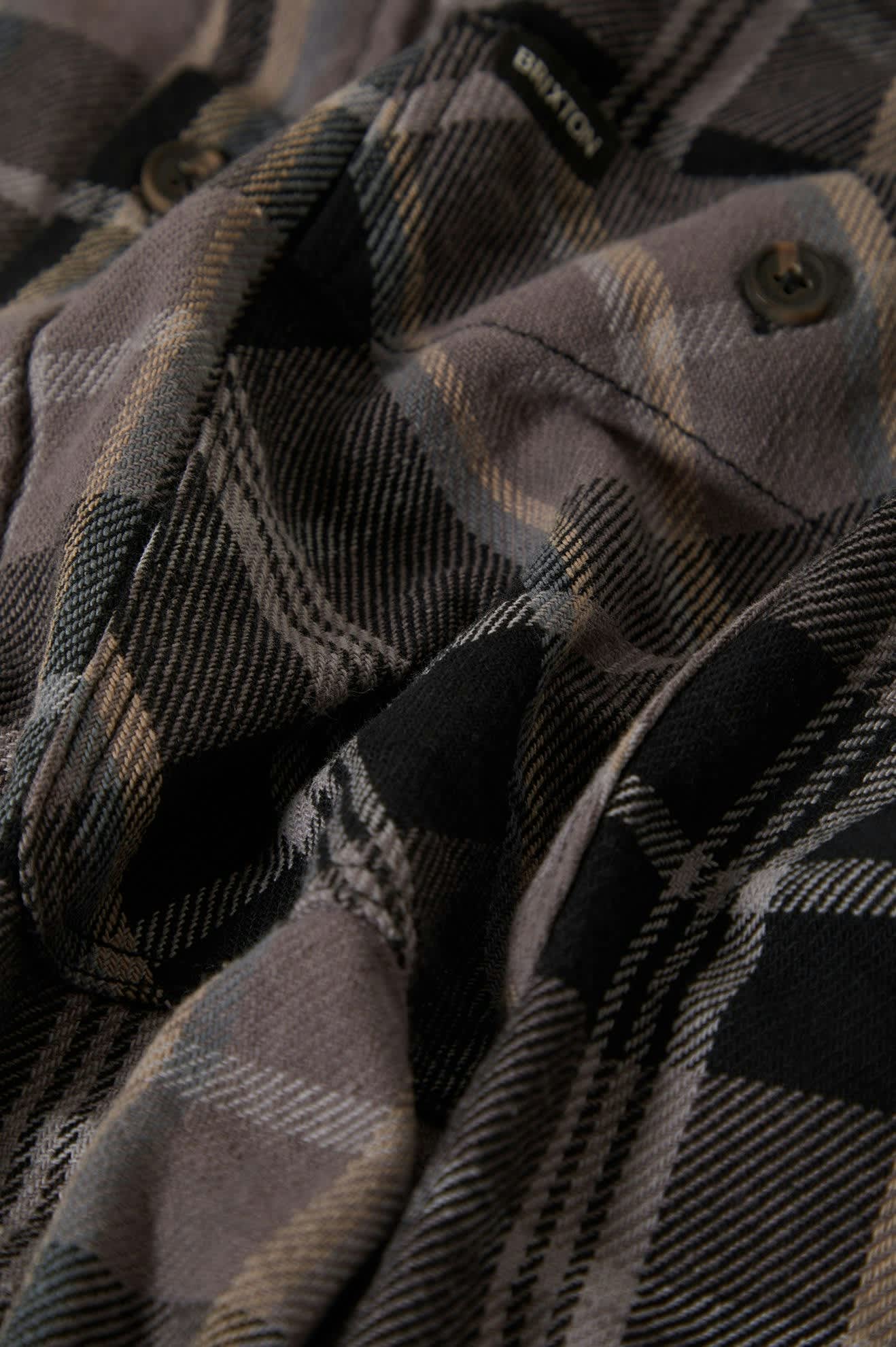 Vintage Wash L/S Flannel - Black/Charcoal Beige/Slate