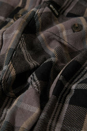 Vintage Wash L/S Flannel - Black/Charcoal Beige/Slate