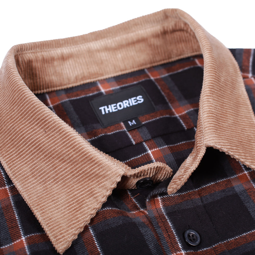 Chemise en flanelle à col en velours côtelé Cascadia - Noir
