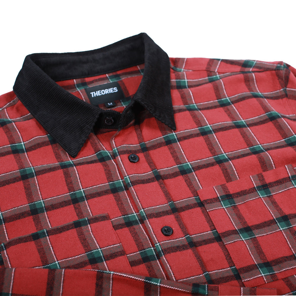 Cascadia Cord Collar Flannel Shirt - Brick