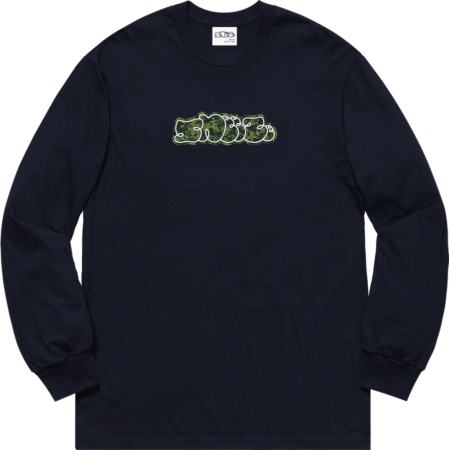 Camo Logo Long-Sleeve Tee - Dark Navy