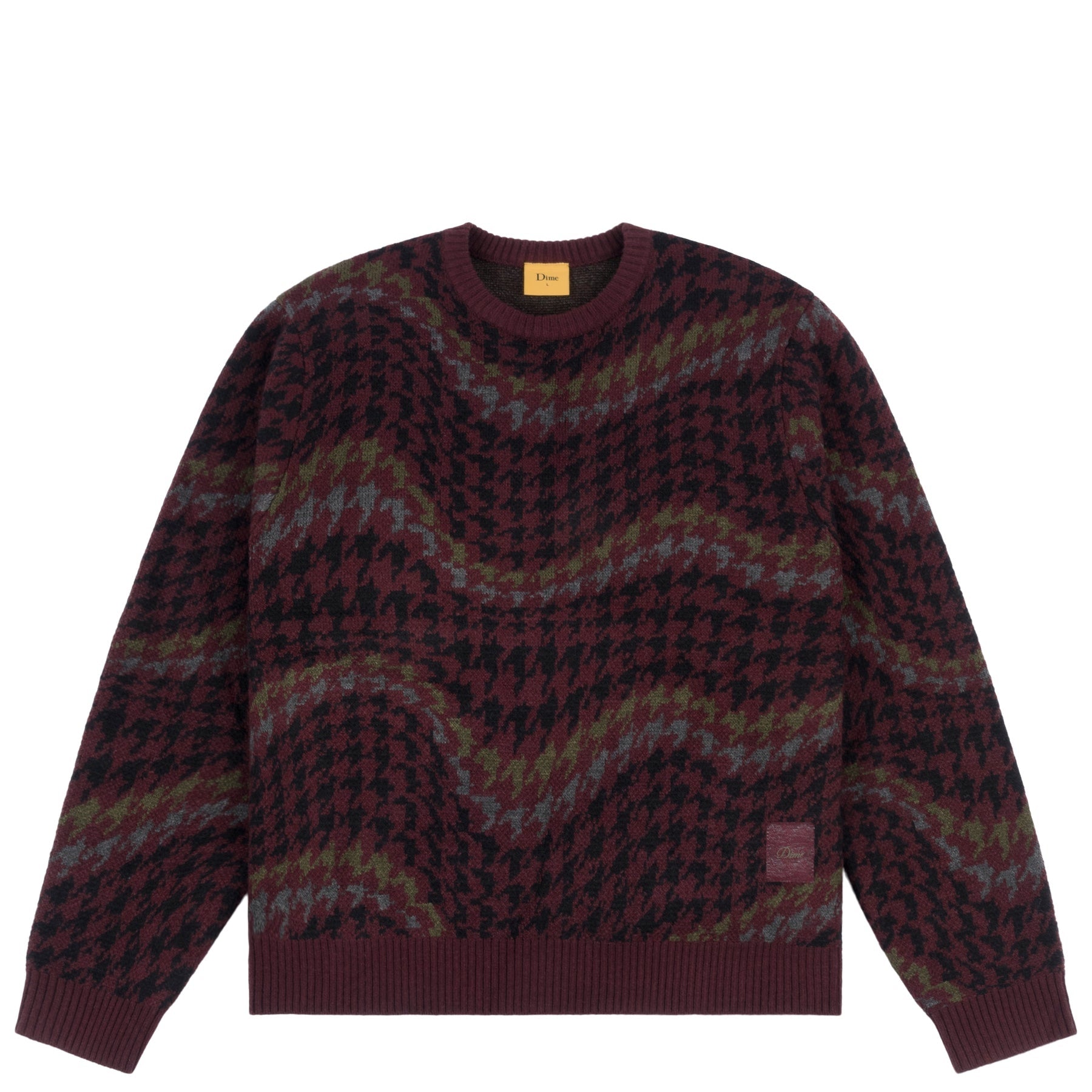 Houndstooth Knit - Burgundy