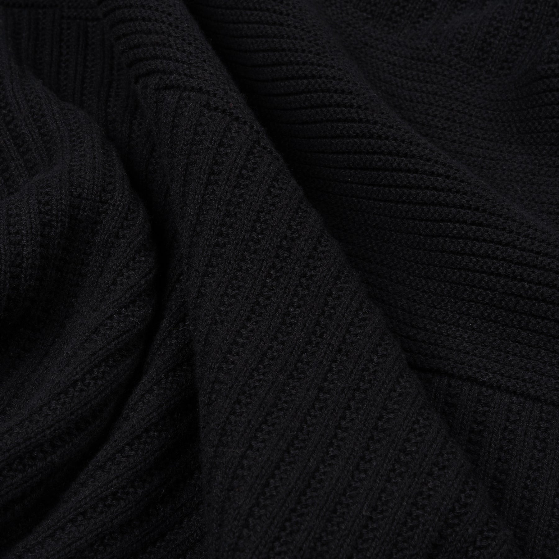 Wave Knit Crewneck - Black