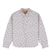 Plaid Fleece Shirt - Lilac Gray