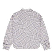 Plaid Fleece Shirt - Lilac Gray