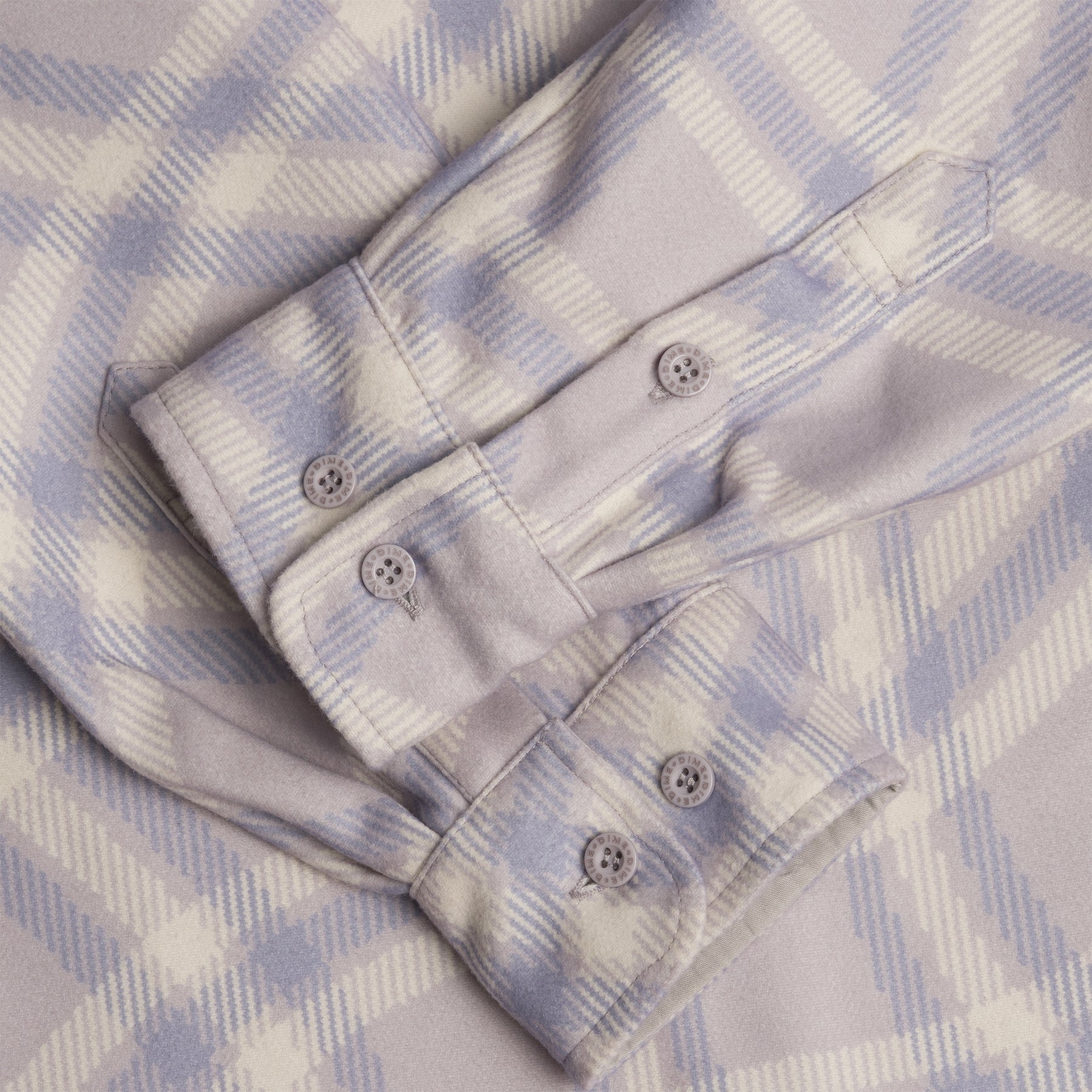 Plaid Fleece Shirt - Lilac Gray