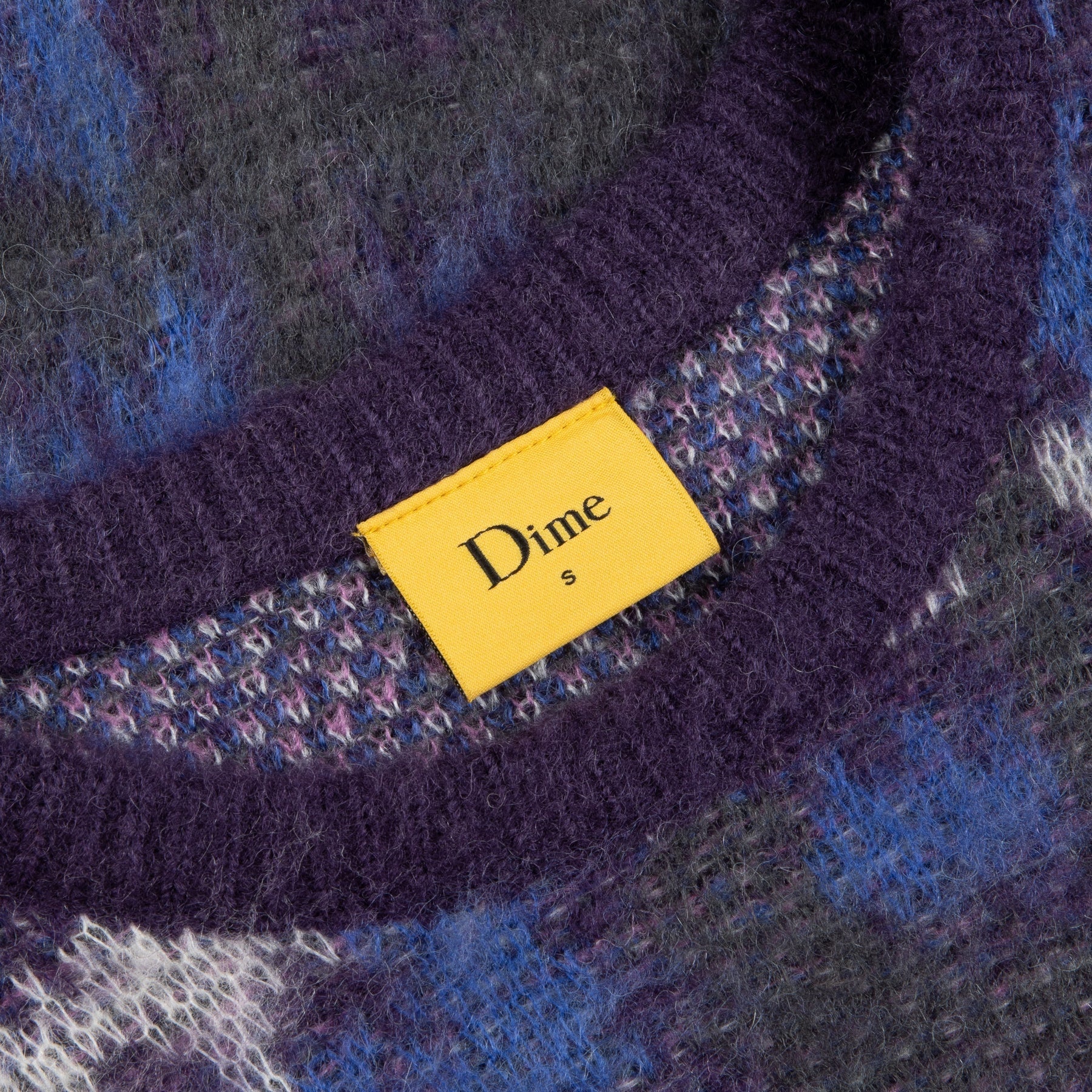 Plaid Mohair Knit - Purple