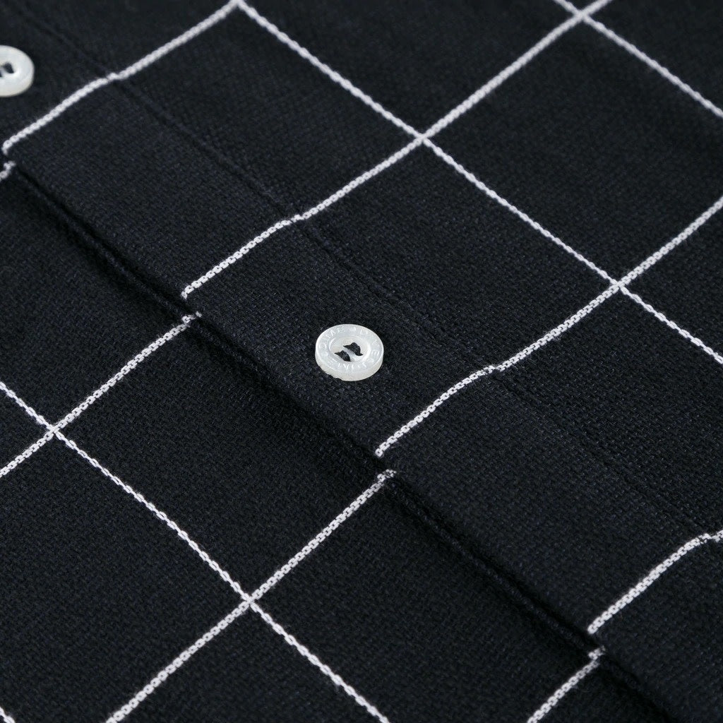 Big Checkered Linen S/S Shirt - Black