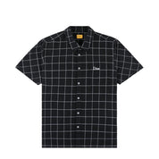 Big Checkered Linen S/S Shirt - Black