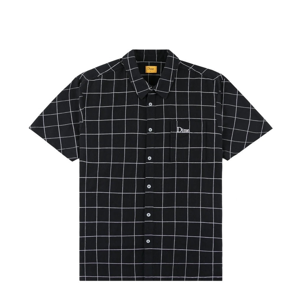 Dime Big Checkered Linen S/S Shirt - Black – Palm Isle Skateshop