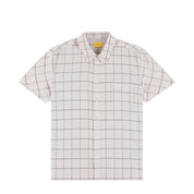 Big Checkered Linen S/S Shirt - Cream