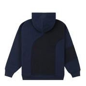 Ribbed Pannel Hoodie - Navy