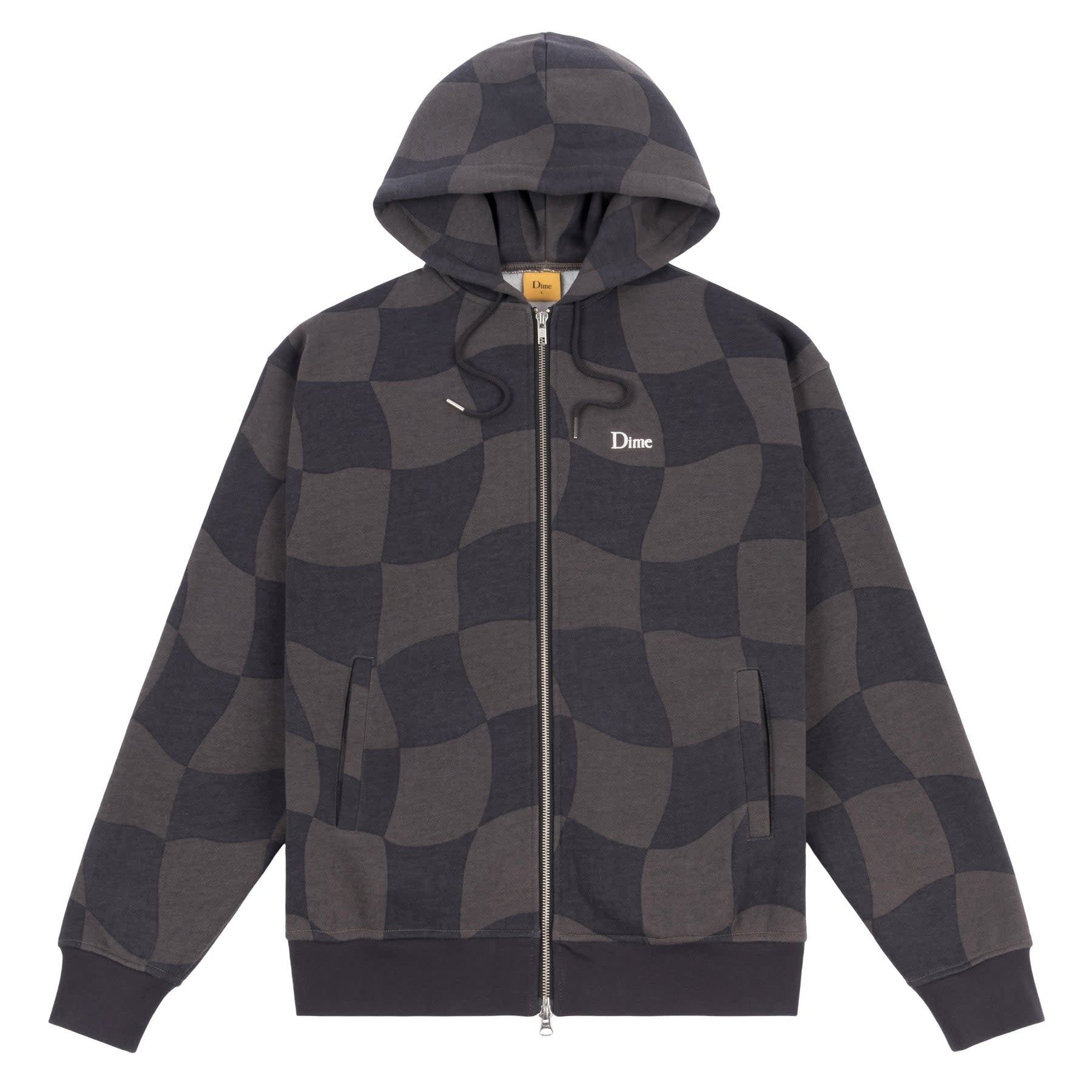 Classic Checkmate Zip Hoodie - Charcoal