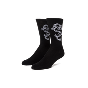 Twin Dragon Crew Sock - Black