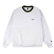 Script Collar Crewneck - Heather Grey