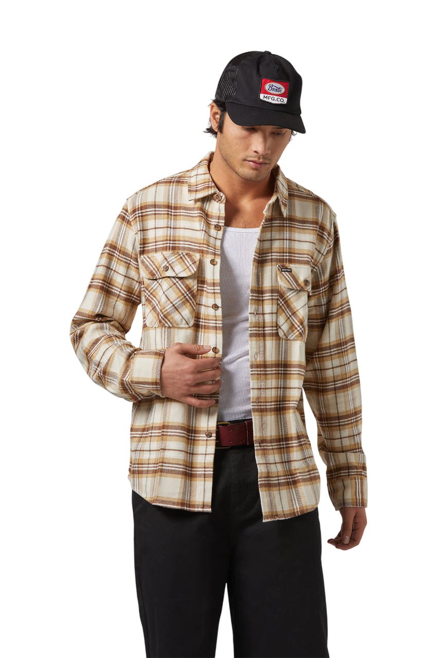 Bowery Flannel - Whitecap/Sand/Pinecone Brown