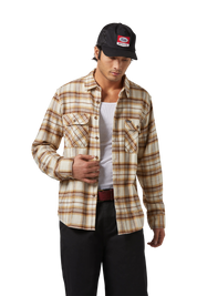 Bowery Flannel - Whitecap/Sand/Pinecone Brown