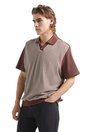 Theo Polo Jacquard - Chocolat/Blanc Cassé