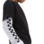 Kids Long Check Twofer Long Sleeve T-Shirt - Black/Black