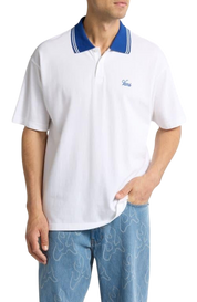 Carson Polo Shirt - White/True Blue