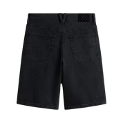 Check-5 Baggy Denim Shorts - Washed Black (Black Suede Patch)