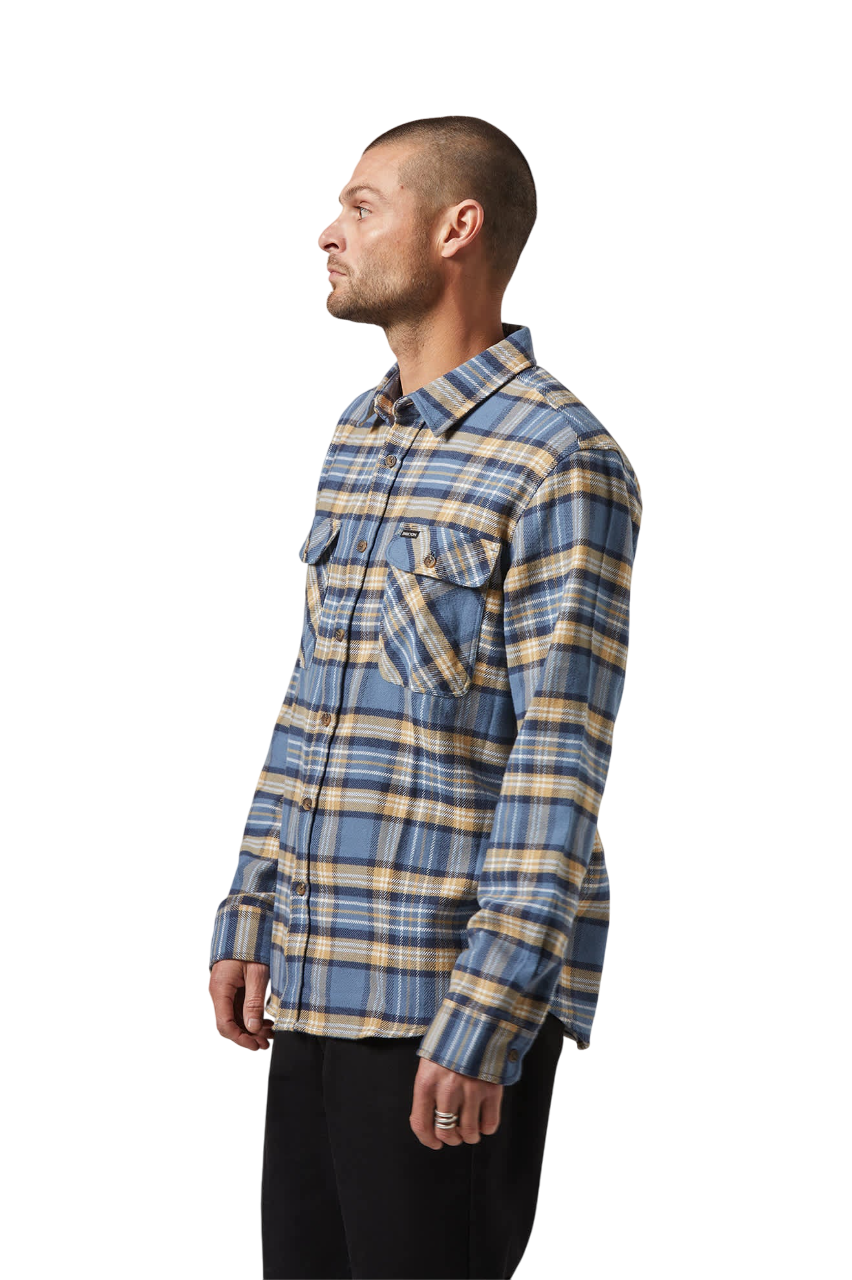 Bowery Flannel - Azure Blue/Washed Navy/Sand