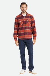 Bowery L/S Flannel - Mahogany/Burnt Henna/Mars Red