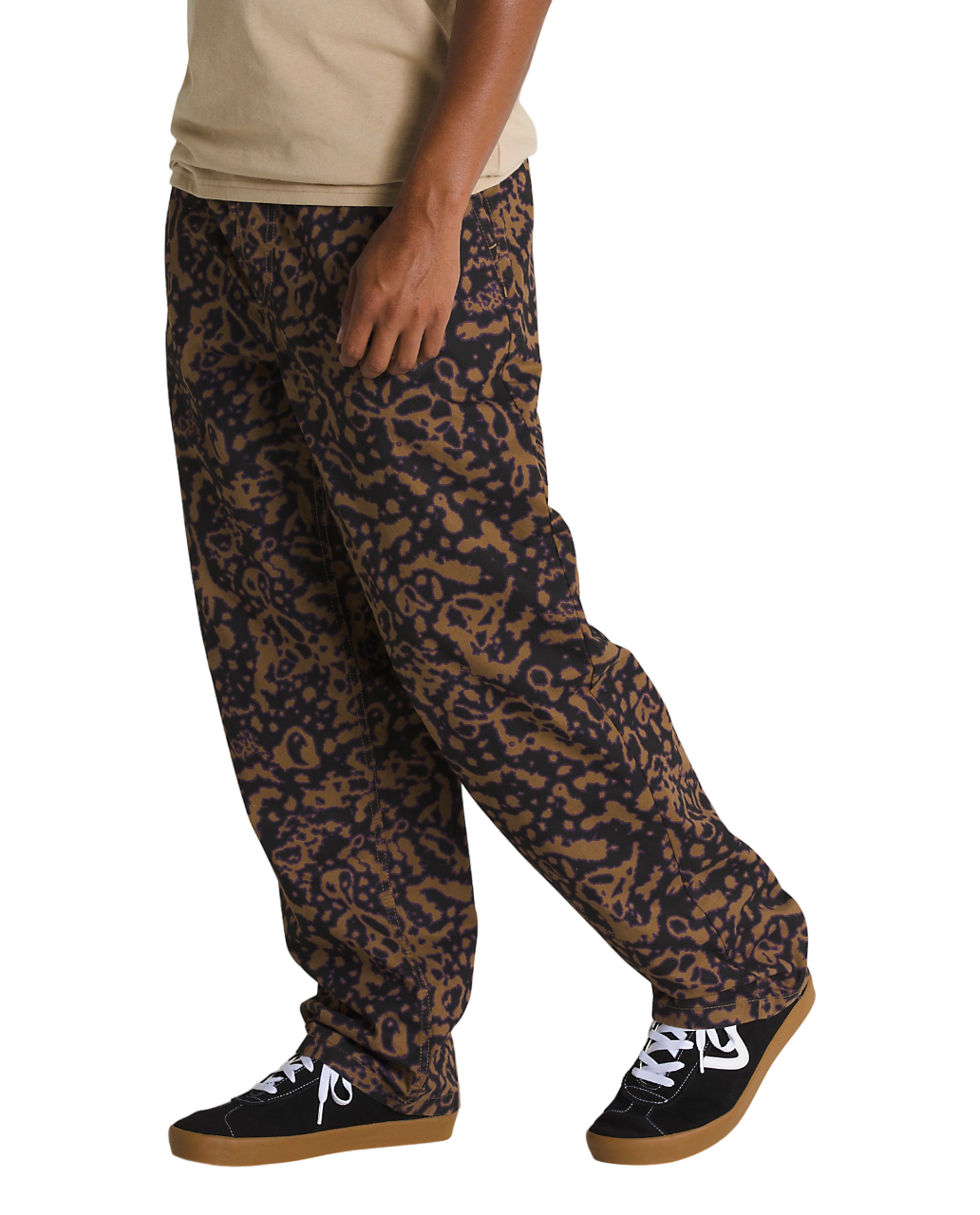 Range Baggy Tapered Elastic Waist Pants - Sepia Brown/Black