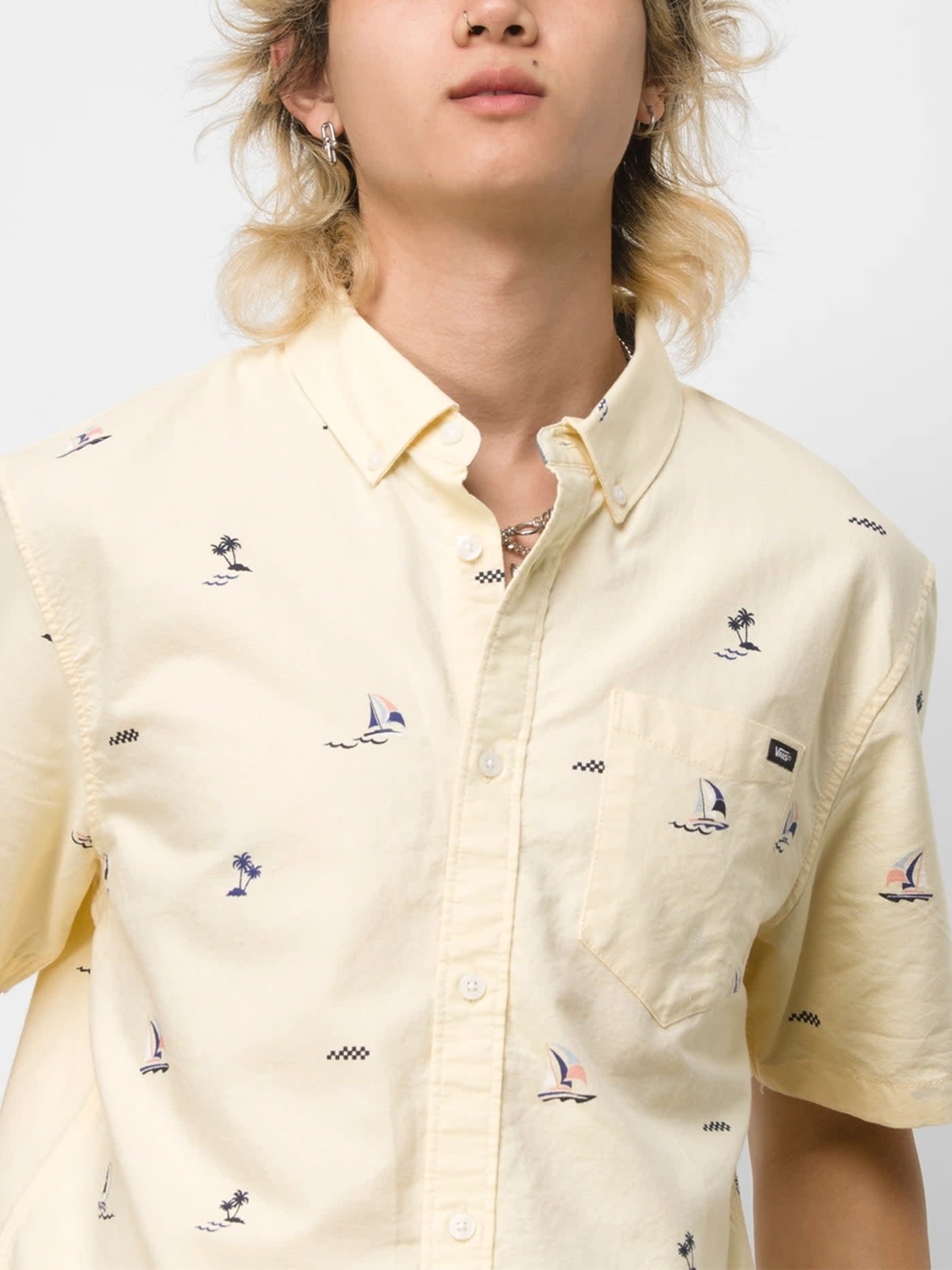 Houser Short Sleeve Buttondown Shirt - Pale Banana/Castawayditsy