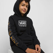 Kids Digi Flames Hoodie - Black