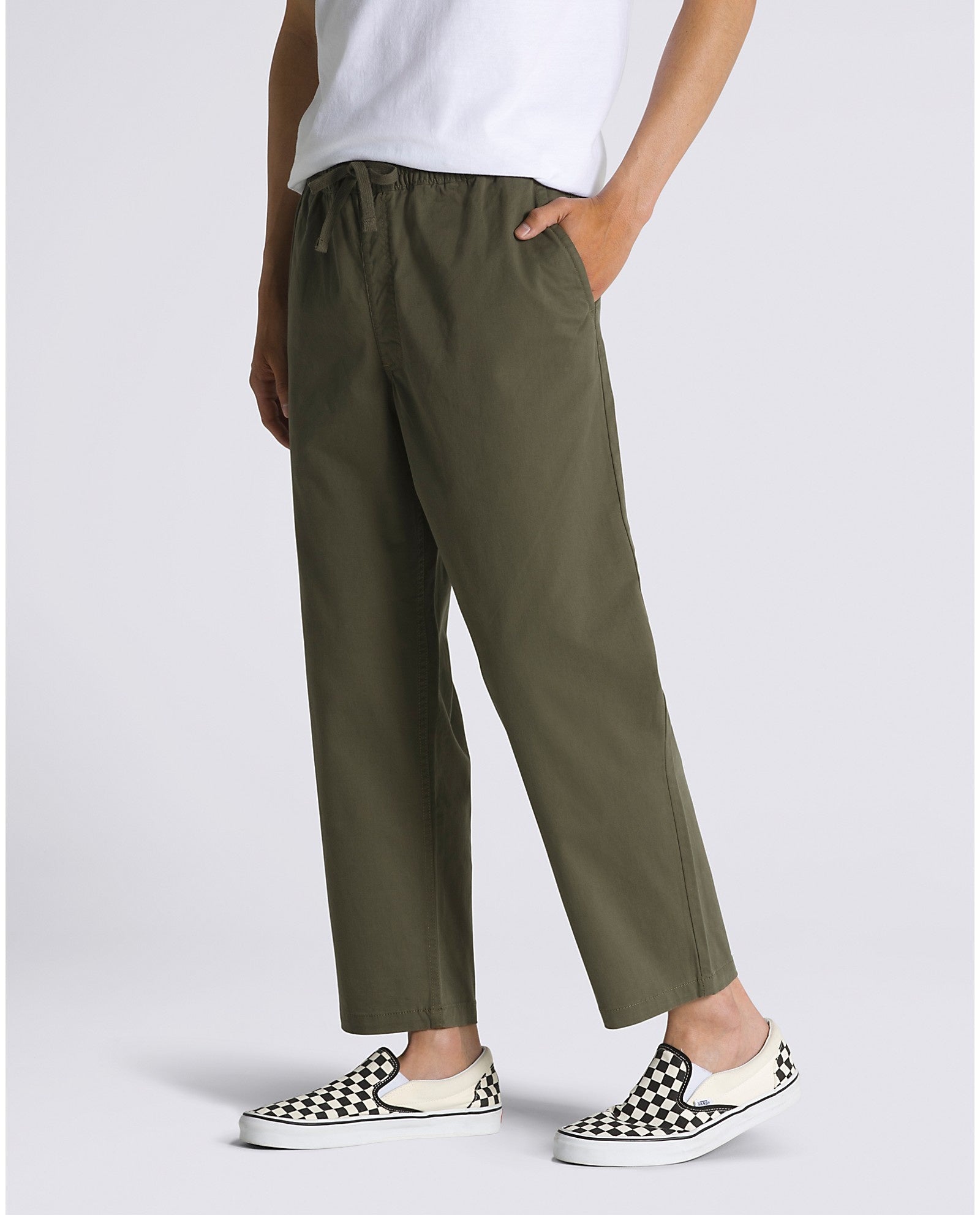 Range Loose Cropped Elastic Waist Pant - Grape Leaf