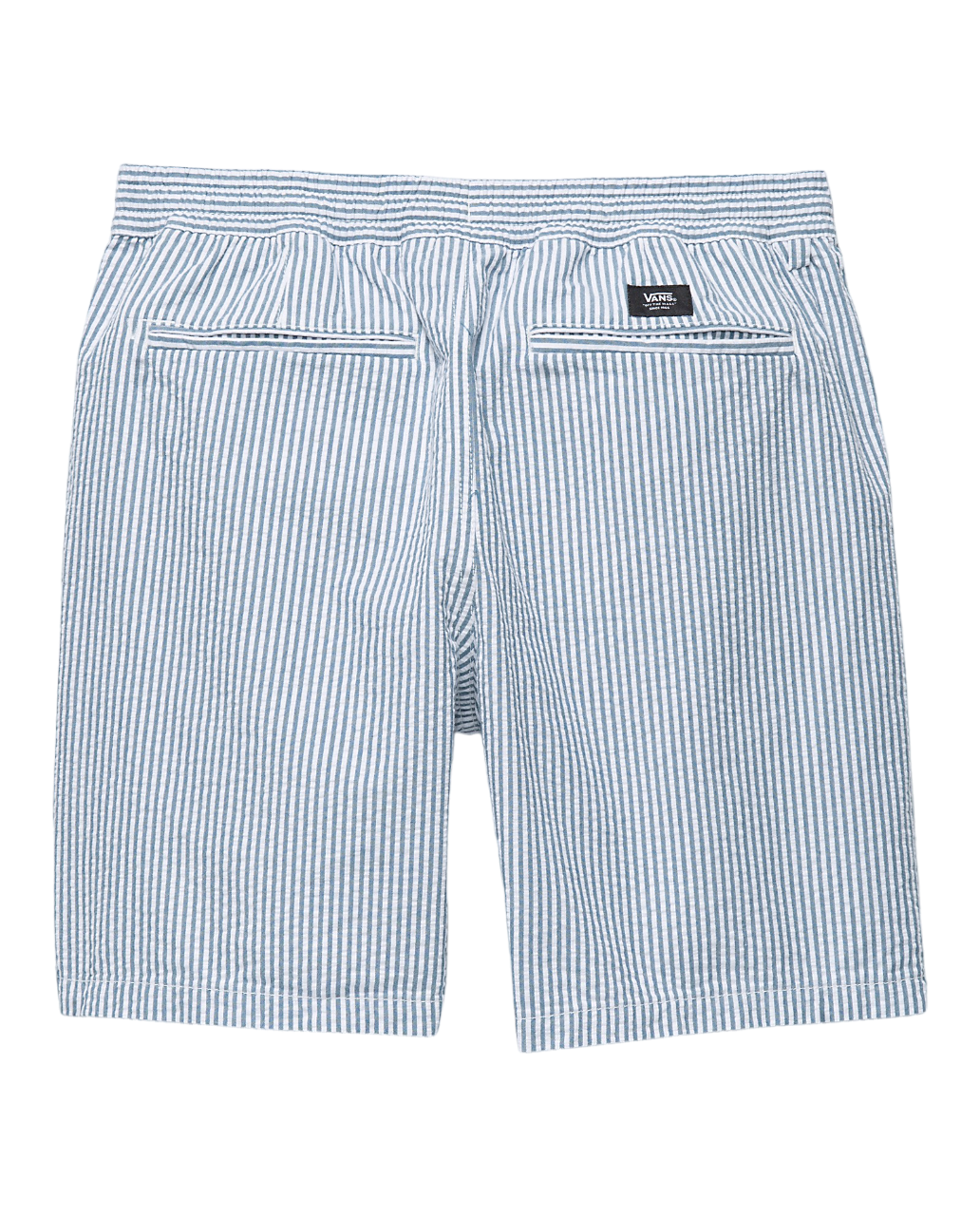 Range Seersucker Loose Elastic Waist Shorts - White/Vans Teal