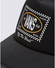 Checkered Curved Bill Trucker Hat - Black