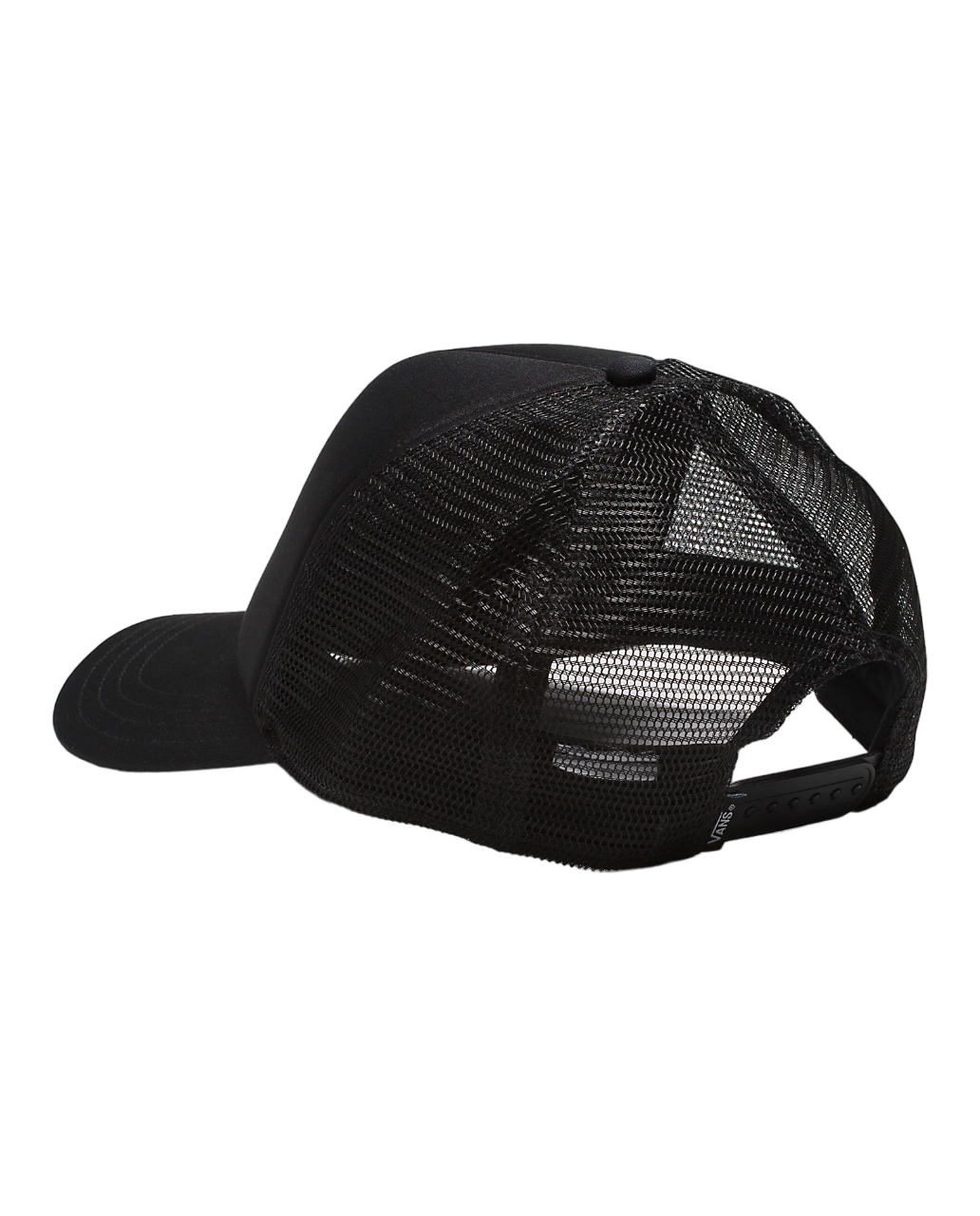 Checkered Curved Bill Trucker Hat - Black