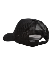 Checkered Curved Bill Trucker Hat - Black