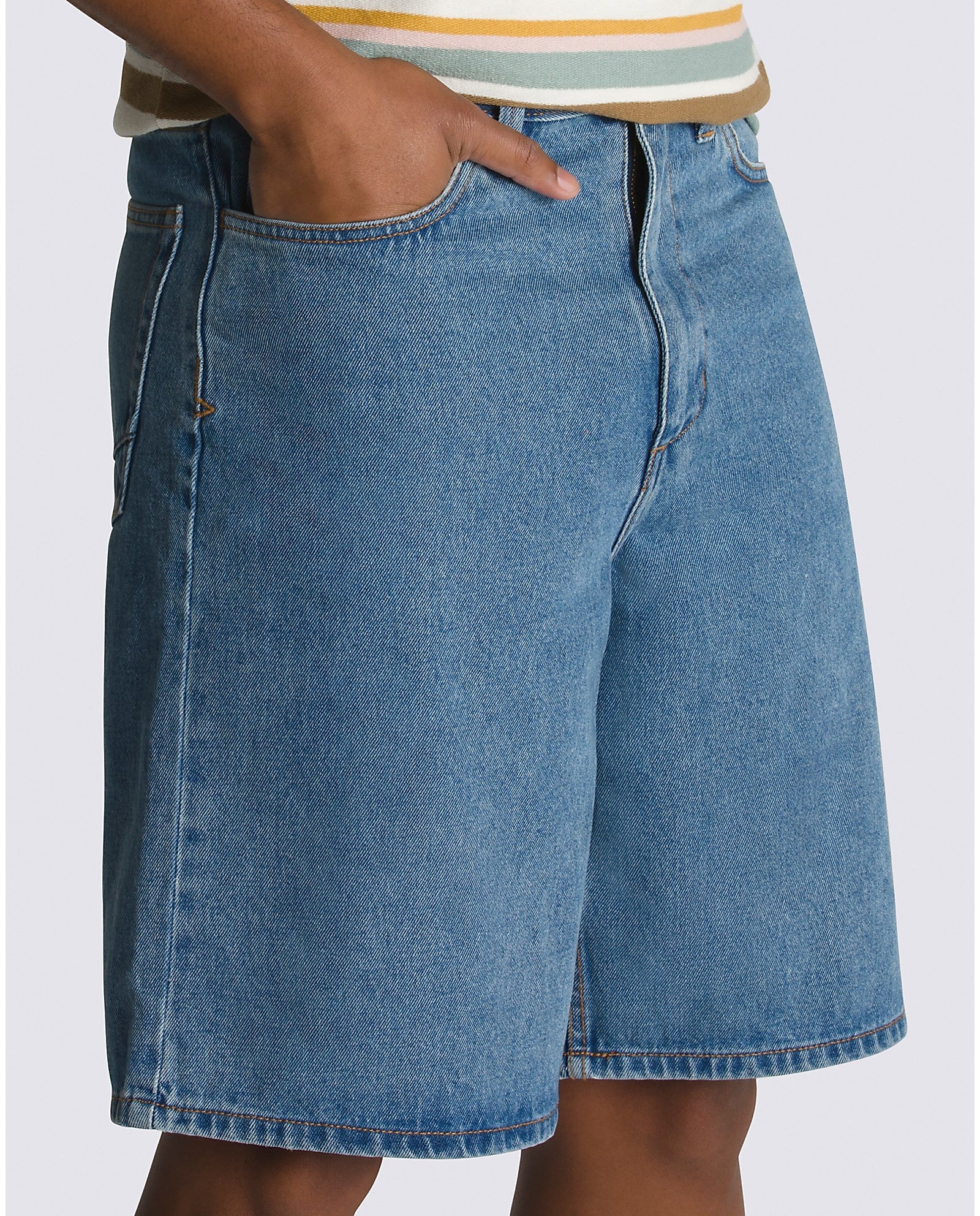 Covina 5 Pocket Baggy Denim 22'' Shorts - Stone Wash