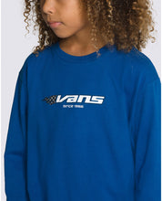 Kids Reflective Checkerboard Flame Long Sleeve T-Shirt - True Blue